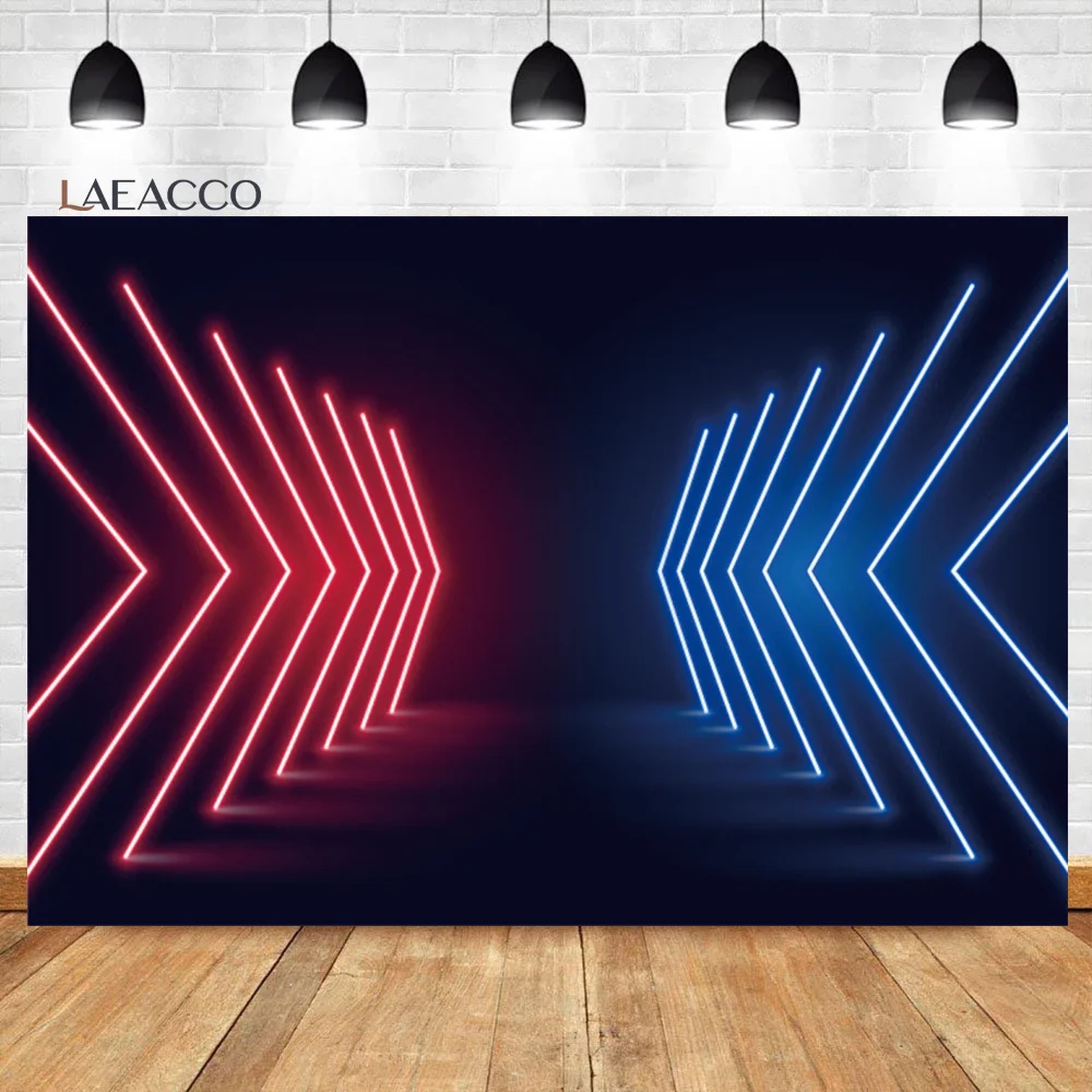 Laeacco Dreamy Fluorescent Aperture Stage Laser Beam Dancing Music Bar Background Baby Customized Portrait Photographic Backdrop