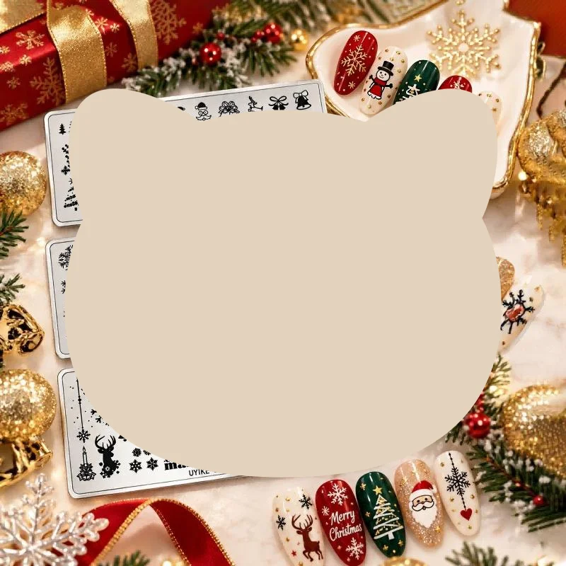 1/3Pcs Christmas Nail Art Stamping Plate Drawing Template Winter Snowflake Floral Christmas Image Stencil Mold