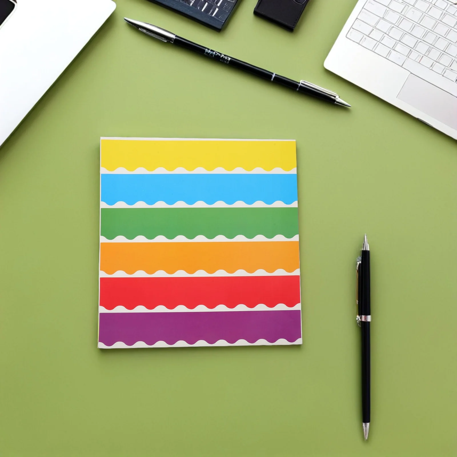 150Pcs Rainbow Bulletin Board Borders Scalloped Trim Classroom Display Science Fair Project Decoration Paper Border