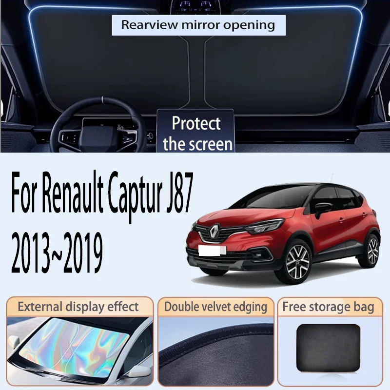 

Складной отражатель солнцезащитный козырек для Renault Captur J87 2013 ~ 2019 лобовое стекло автомобиля солнцезащитный козырек теплоизоляция летние автоаксессуары
