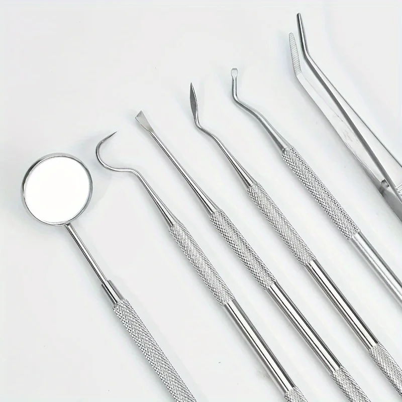 6 ピース/セットステンレス鋼歯科ミラー歯科キットポケット口ミラーアプライアンス