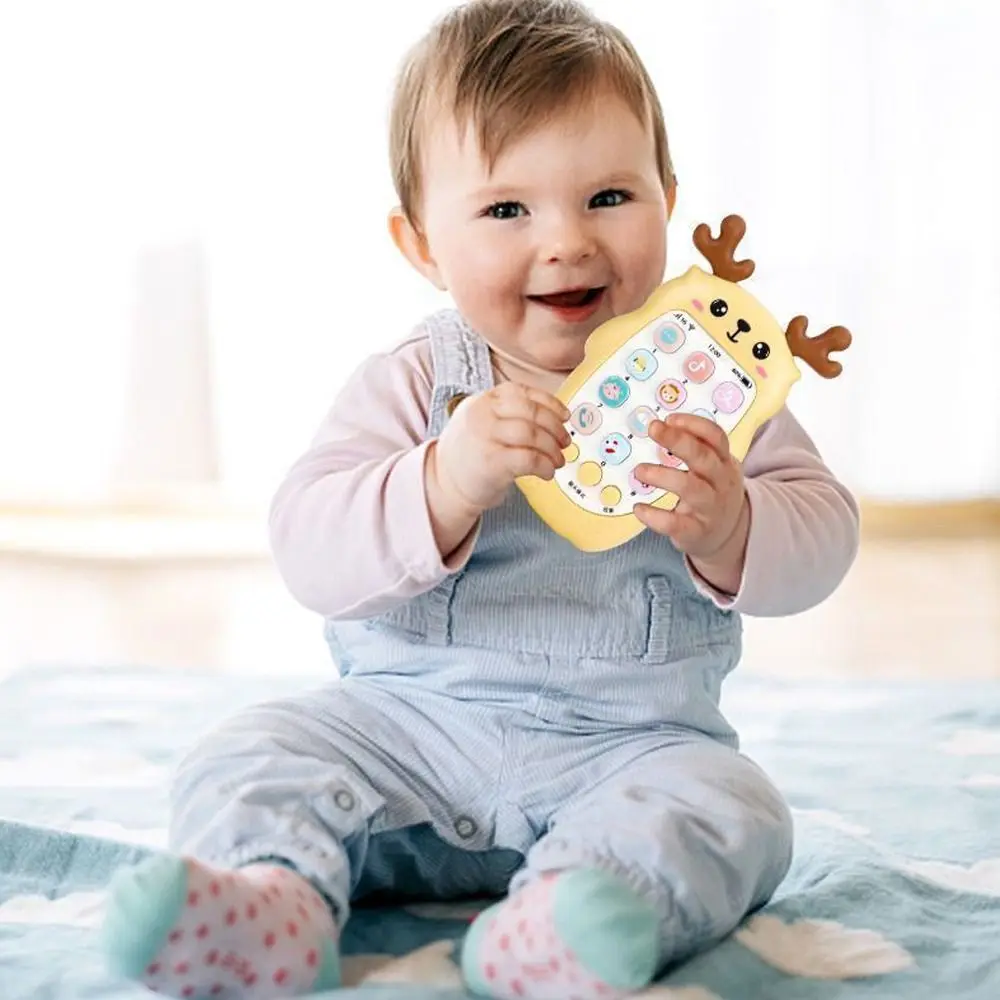 Divertente telefono multifunzionale con massaggiagengive, leggero, regalo per bambini che dorme presto