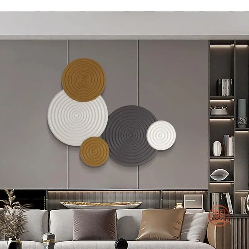 Simplicity Disc Crafts Wall Ornaments 3D Round Hanging Pictures Aesthetic Room Decor Living Backdrop Display Wall-mounted