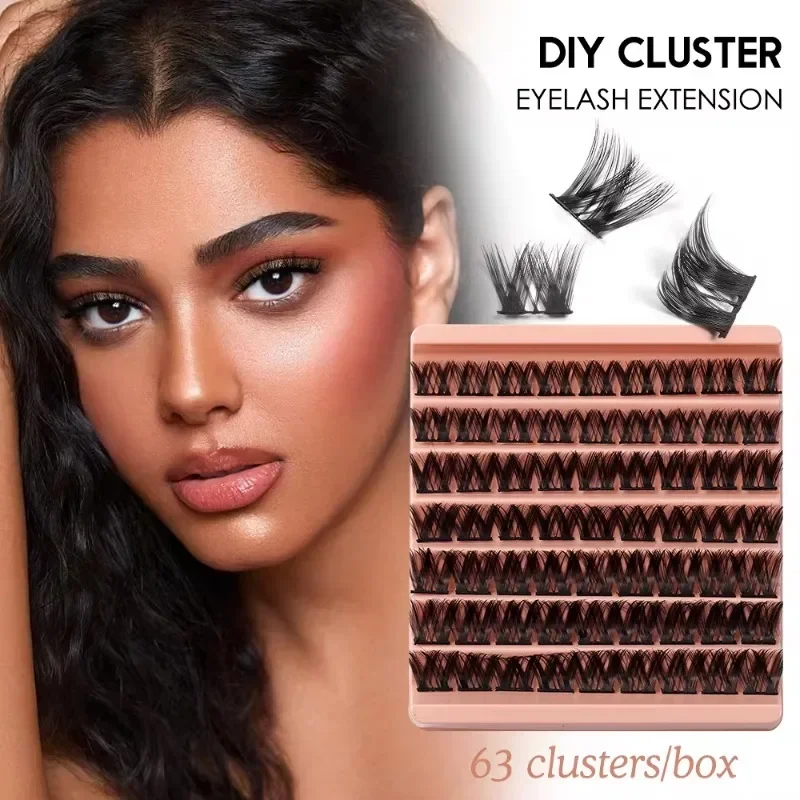 

63 Cluster Soft Individual Eyelashes Lashes Extension DIY Fluffy Cross False Eyelashes ＣC Curl Fairy Faux Mink Lash Natural