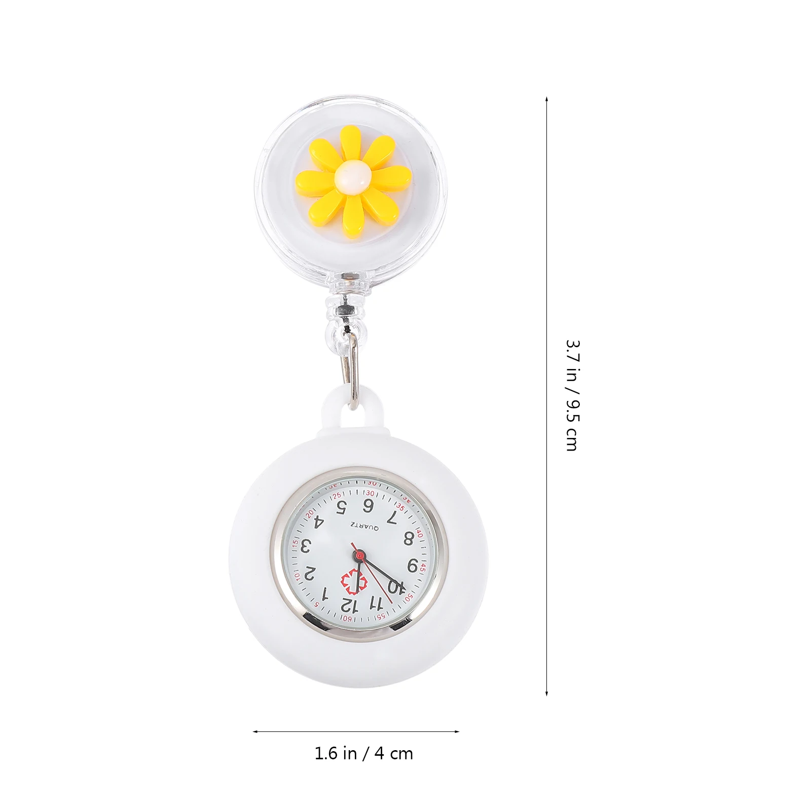 

2pcs Silica Gel Daisy Pocket Watch for Nurses Decorative Anti-Fall Sturdy Premium Glass Accurate Time Nursing Chest