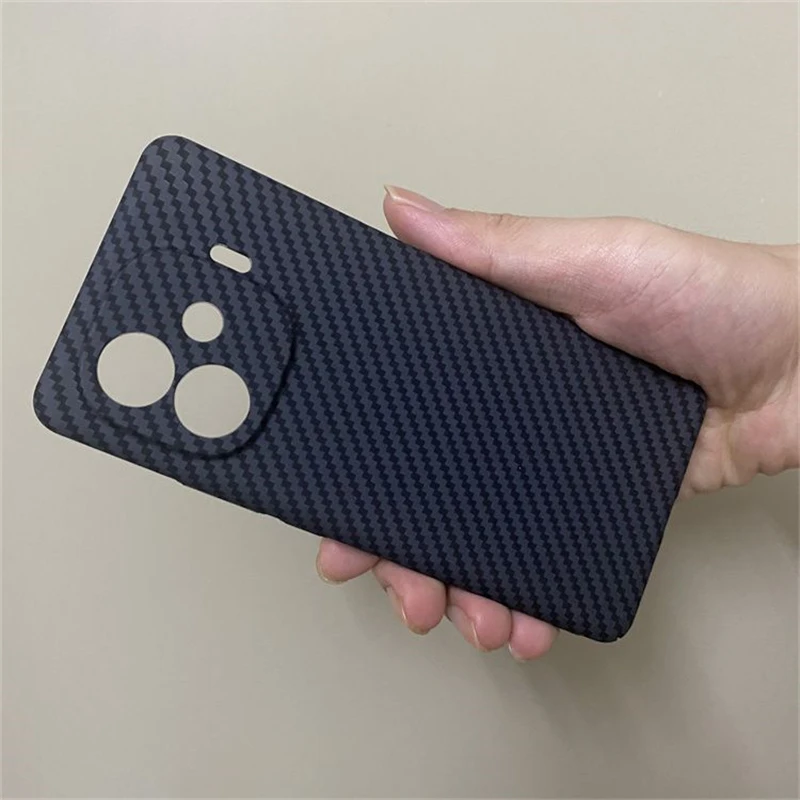 Carbon Fiber Stripe Case For VIVO IQOO Z9 Cases Turbo PC Shockproof Back Cover For IQOO Z9 Turbo Bumper Kevlar funda