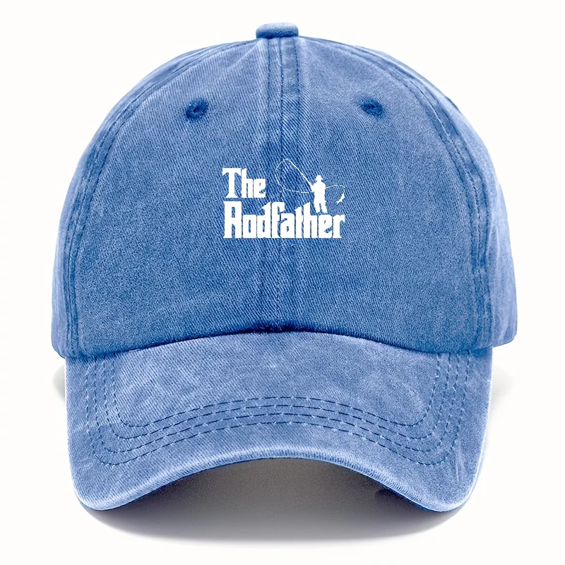 The Rodfather Classic Cotton Cap - 100% Cotton Sporty Baseball Hat with Fishing Emblem