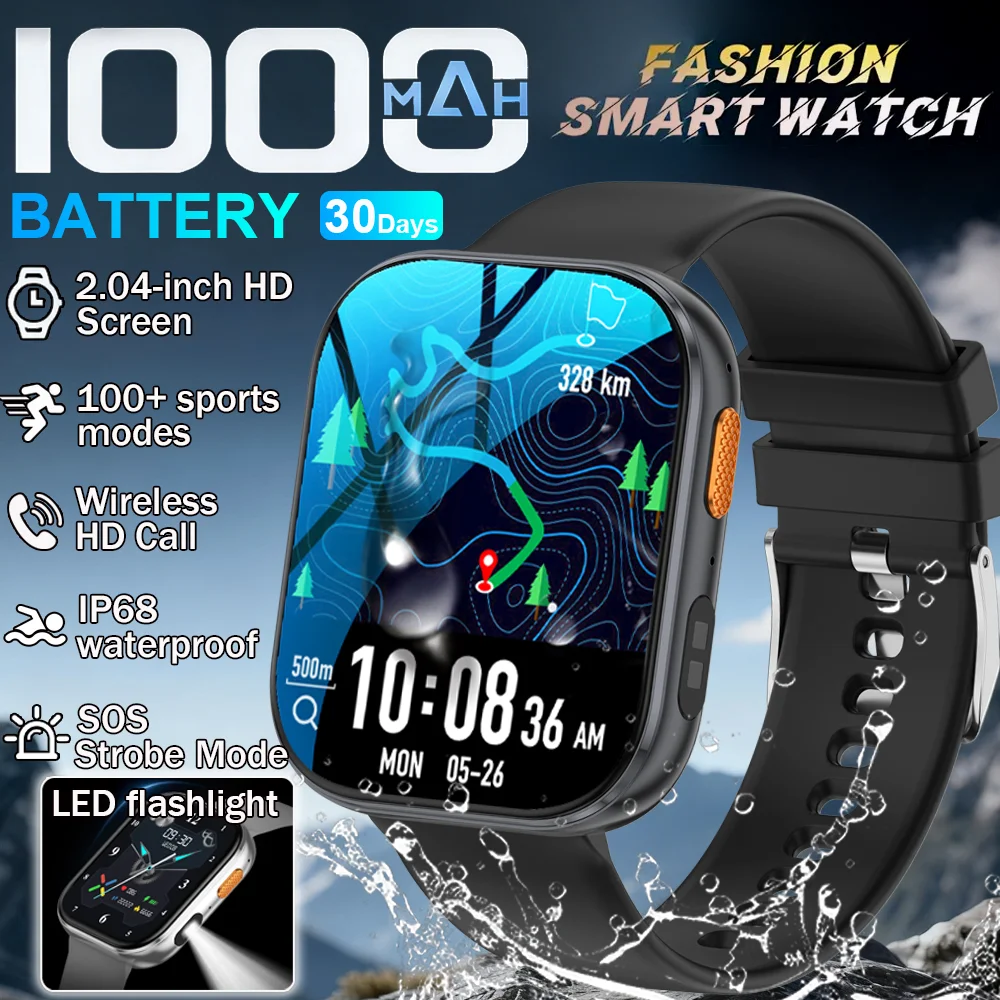 2025 1000mAh batería de súper capacidad hombres adultos reloj inteligente...