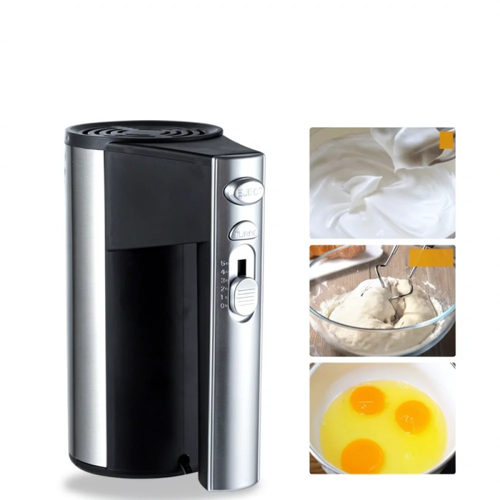 Electric Hand Mixer Kitchen Whisk Stainless Steel Egg Beater Automatic Food Processor Baking Tool For Cream Milkshake Making