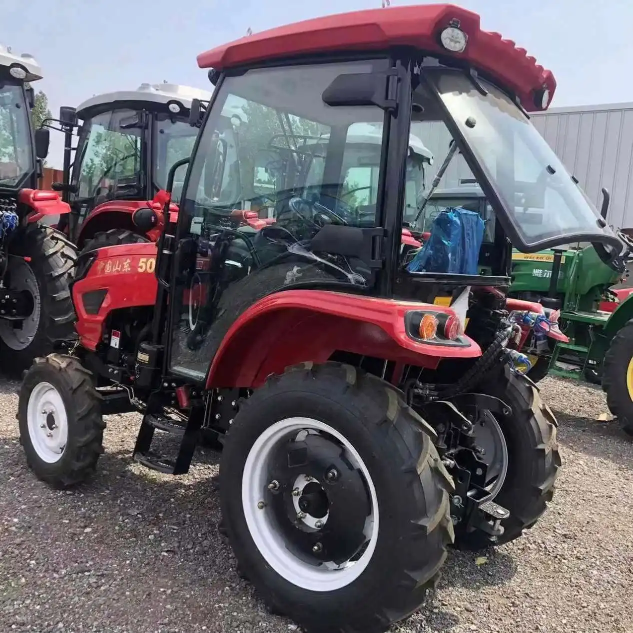 4WD 4X4 50HP Farm Tractor, 4-Stroke Agricultural Machinery Equipped with Lawn Mower Attachment for Farm & Garden Use
