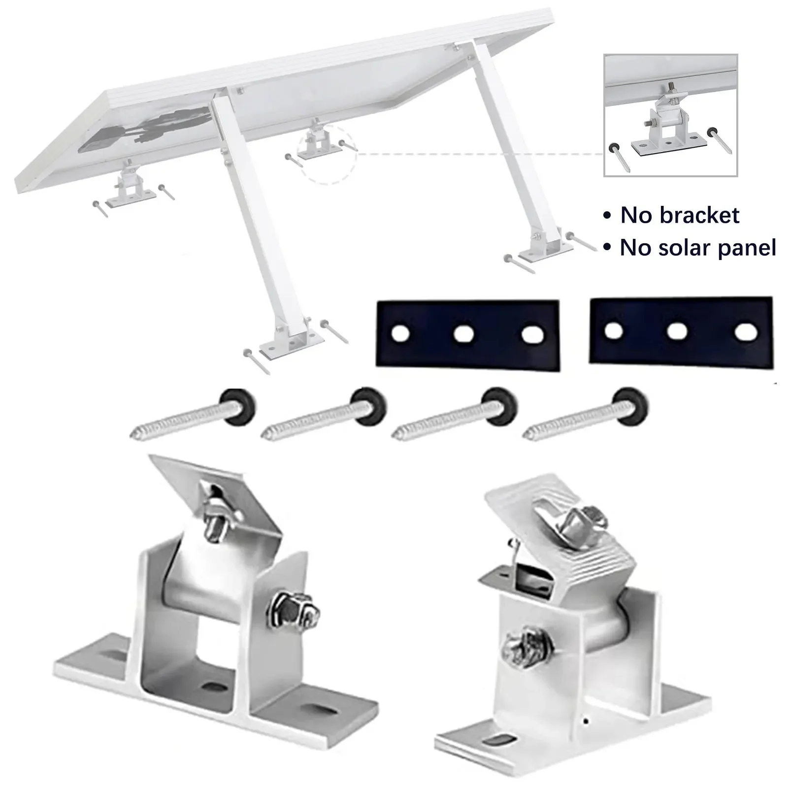 Paquete de soporte de Panel Solar, espaciadores de pies de soporte ajustable de aluminio de acero inoxidable, juego de tornillos de enchufe hexagonal, 13 × 11 × 7 Cm