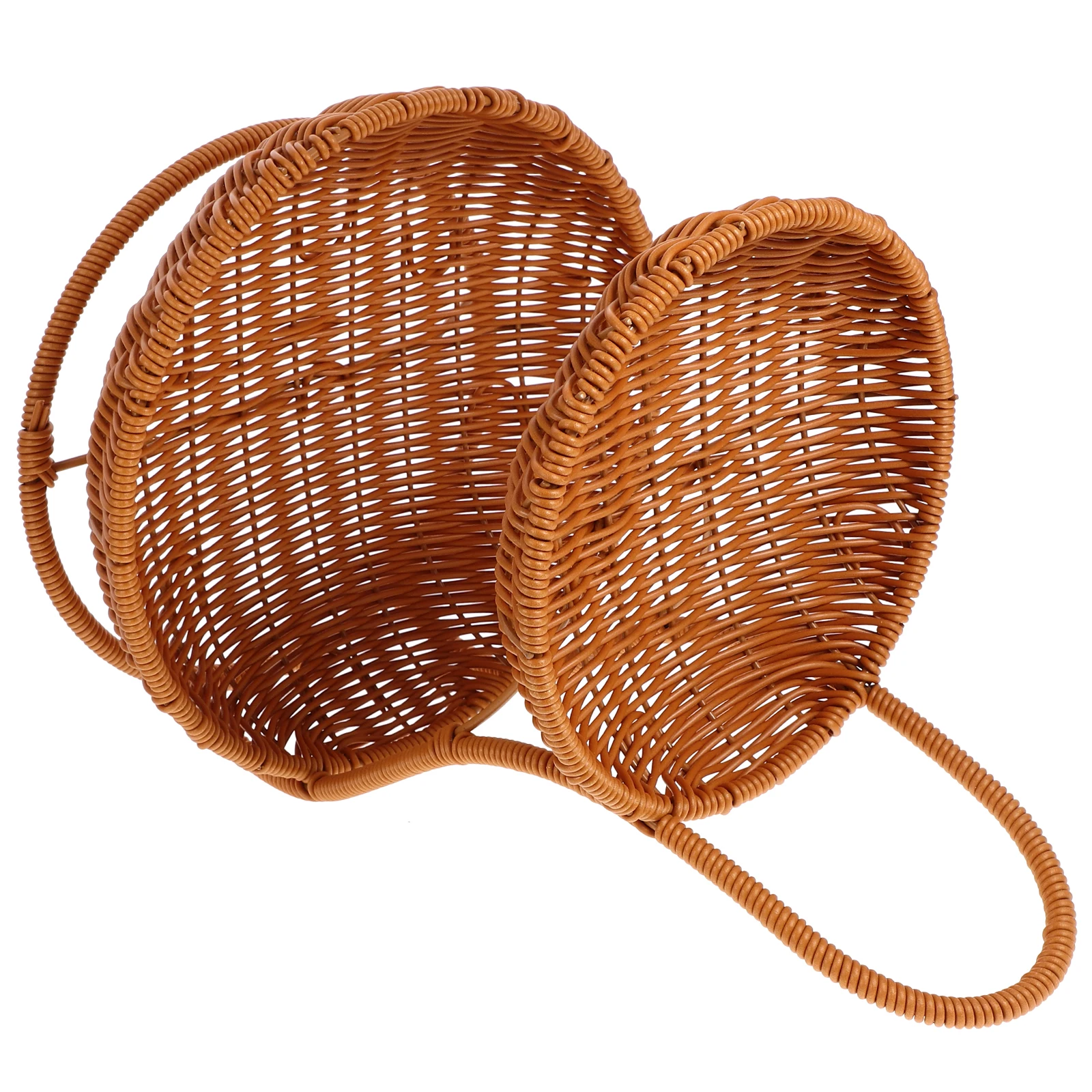 

Fruit Storage Woven Snack Tray Home Kitchen Organizer Imitation Rattan Basket Fruit Serving Tray Snacks Storage Basket