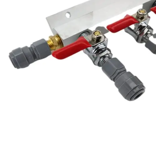 KegLand 4 Output / 4 Way Manifold Gas Line Splitter with Check Valves (1/4\