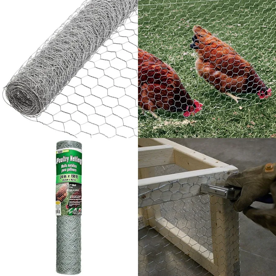 

YARDGARD 2 Inch Twisted Mesh Wire Fence 24 in. x 150 ft. 20‑Gauge Galvanized Steel For Poultry Netting Chicken Coops Garden Pro