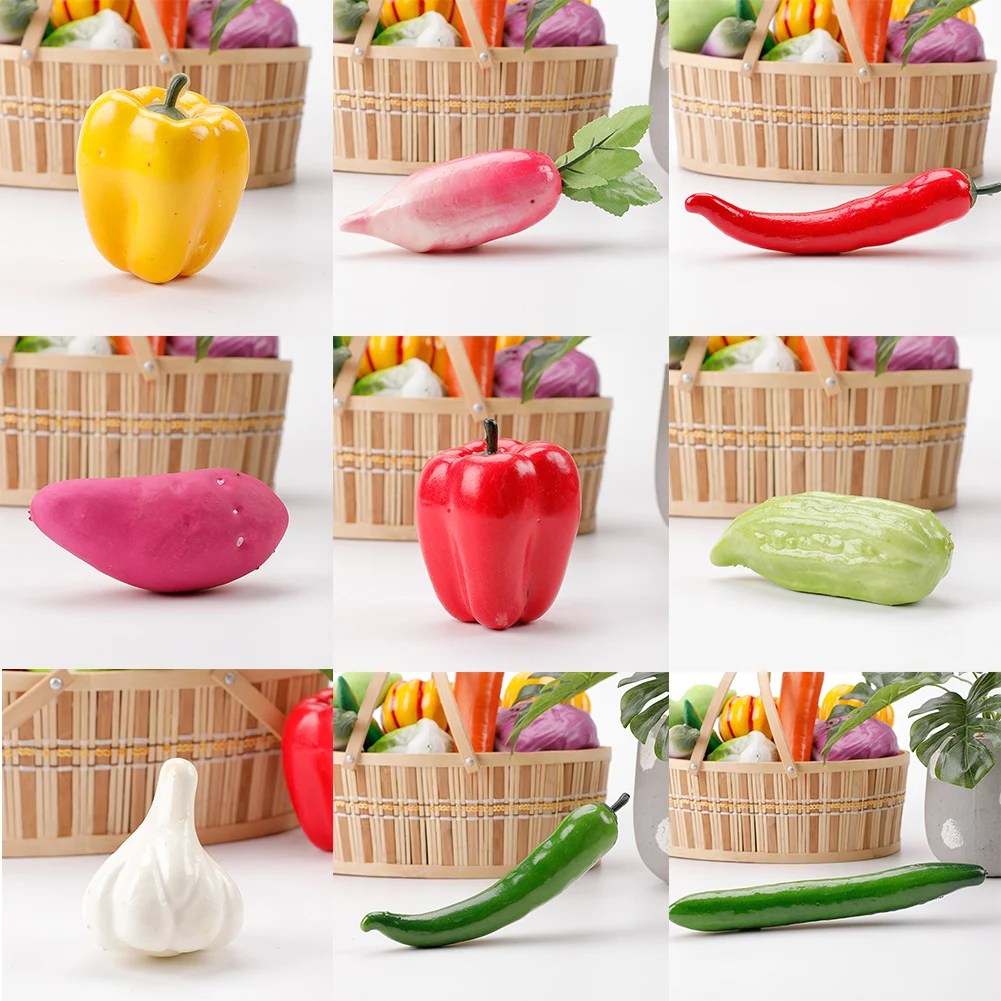 1PCS Simulated Vegetables Green PVC DIY Decoration-Micro Landscape Model Children's Toys Indoor Showcase Photography Prop - Image 3