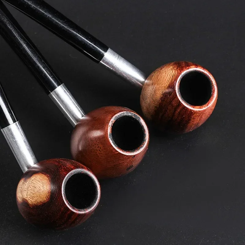 Mini straight round bottom solid wood pipe for men\'s beginner sandalwood filter pipe