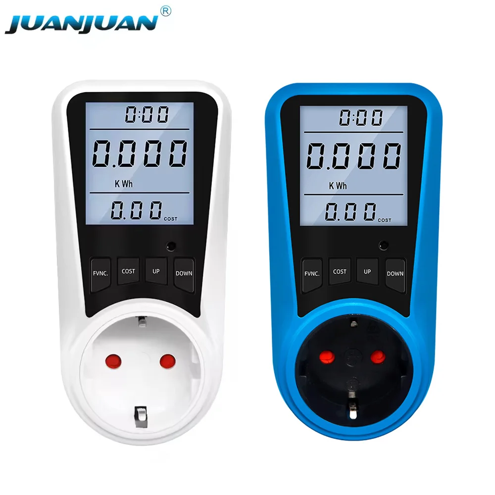 Watt Meter Plug-in Socket Power Meter Overload Protection Kilowatt Wattage Voltage AMP Tester Electrical Energy Monitor 110 220V