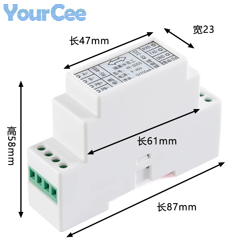 RS232 to RS485 Repeater Signal Amplifier Isolated Isolator Level Communication Protocol Converter Serial Port Conversion Module