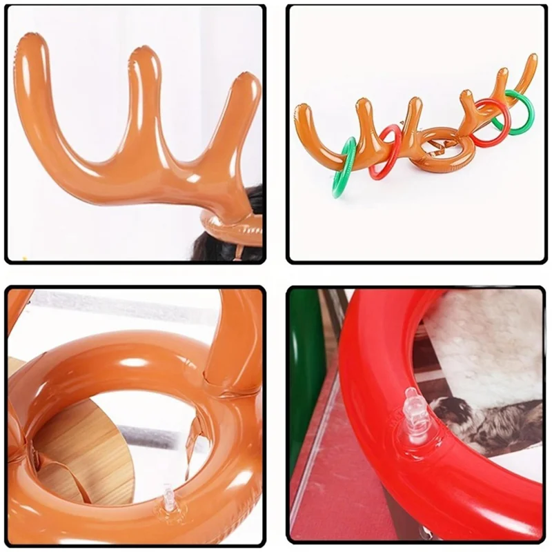 

MYMF-Reindeer Antler Hat Ring Game Children's Gift Christmas Family Game New Year Decoration