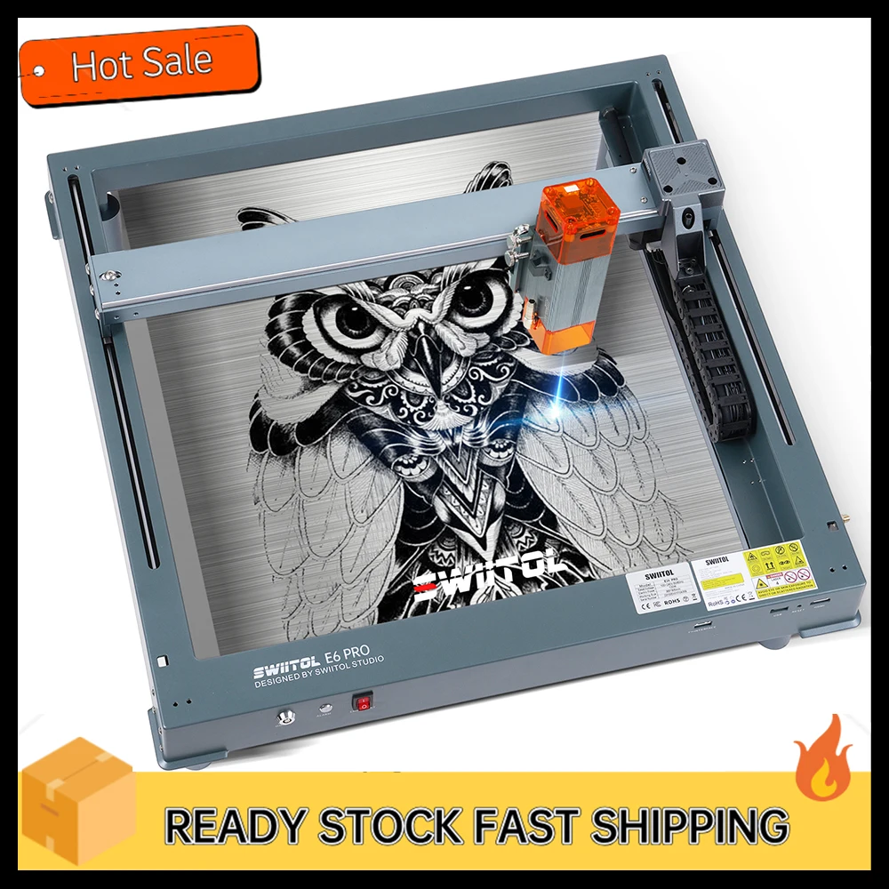 Swiitol E6 Pro 6W Laser Engraver Integrated Structure High Speed Engraving 365*305mm Work Area with 0.06mm Ultra-fine Laser Spot