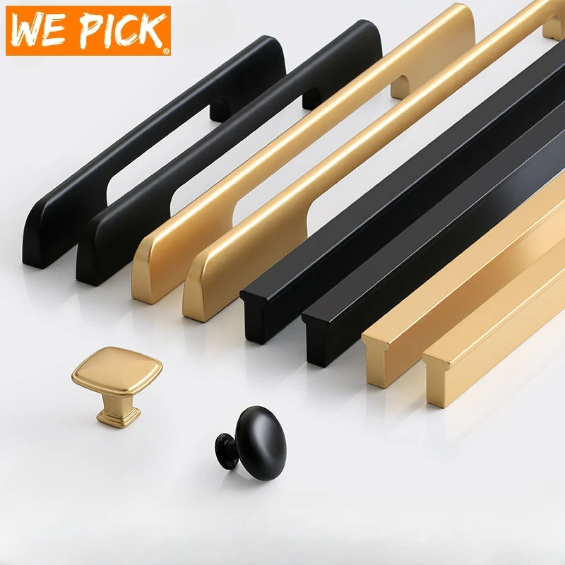 

WEPICK Matte Furniture Handles Gold Kitchen Cabinets Cupboard Pulls Handles for Cabinets Drawers Wardrobe Pulls Drawer Knobs