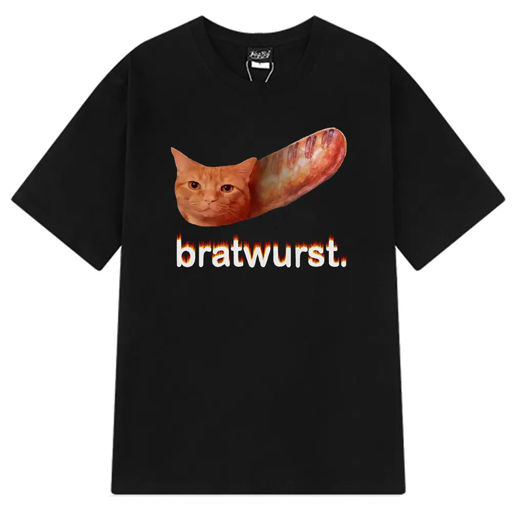 

Футболка с забавным котом Brainrot Meme, подарок для готического панка, мужчины и женщины, модная футболка, летняя повседневная мужская футболка в стиле Харадзюку в стиле хип-хоп