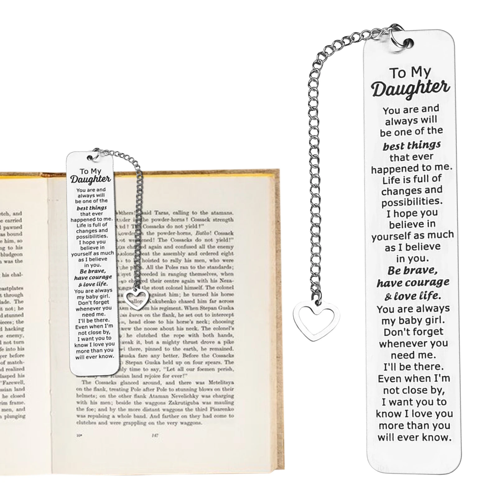 ที่คั่นหนังสือ suvenir wisuda สแตนเลสเพื่อสร้างแรงบันดาลใจให้กับลูกสาวของฉันสำหรับเด็กอ่านจี้โซ่16TH 18th 21st วันเกิด