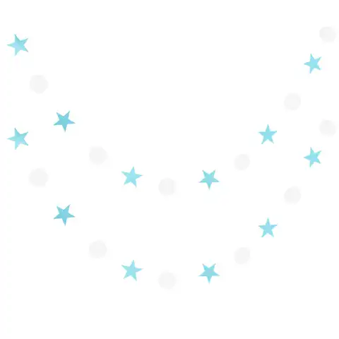 2 Sets Blue Star String Garland Hanging Banner Wall Party Decorations for Wedding DIY Kids Birthday Party Decoration