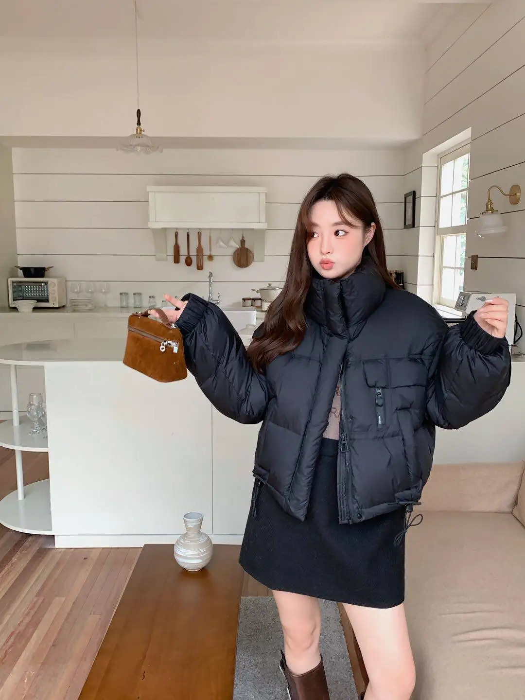 2026 Autumn Winter Women's Short Down Jacket Korean Stand Collar Puffer Jackets Women Warm Fashion Multicolor Thick Outerwear