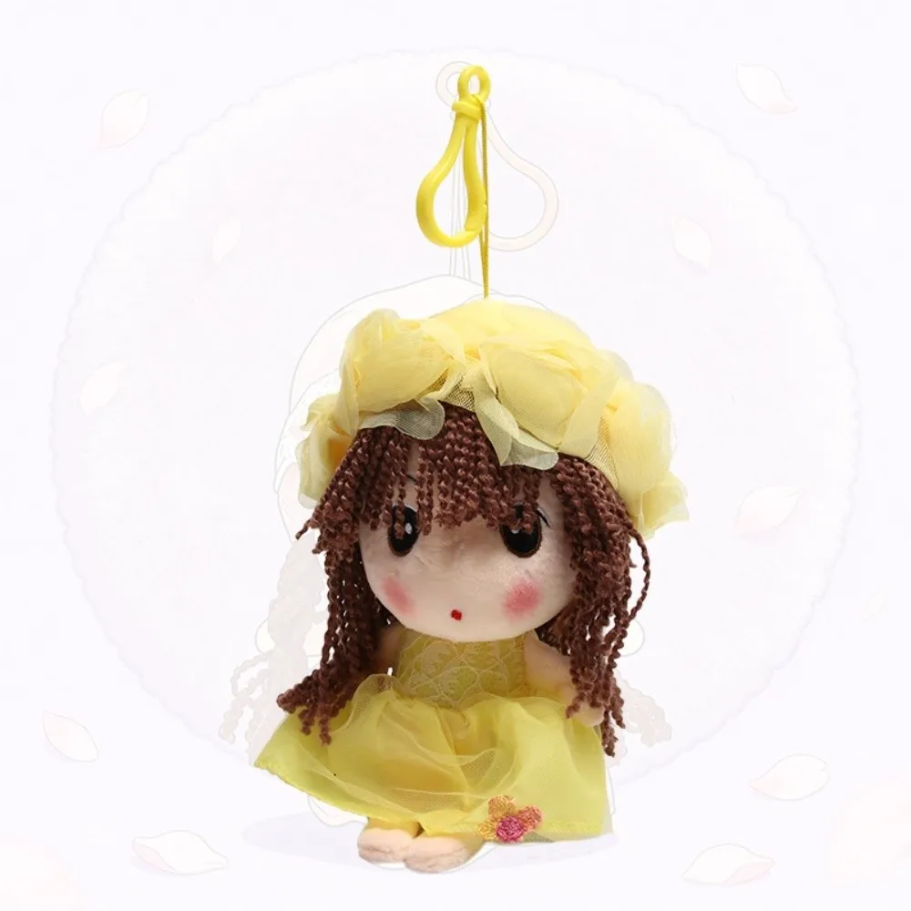 

New Dress-up Girl Key Chain Flower Fairy Figure Backpack Charm Pink Blue Green 20cm Size Keychain Gift Giving