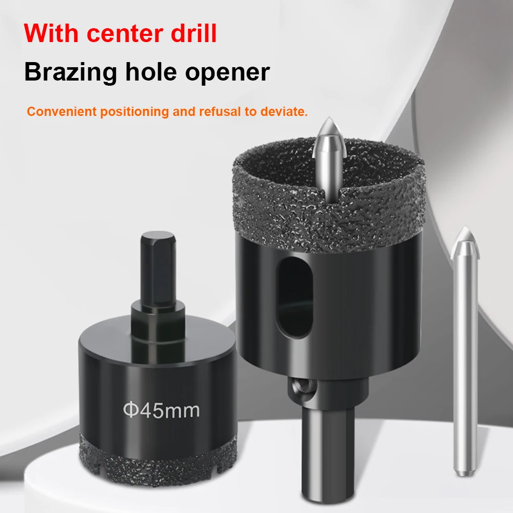 1PC With Center Drill Brazing Hole Opener 18-60mm Water Free Dry Wet Dual Purpose Marble Tile Glass Positioning Hole Opener