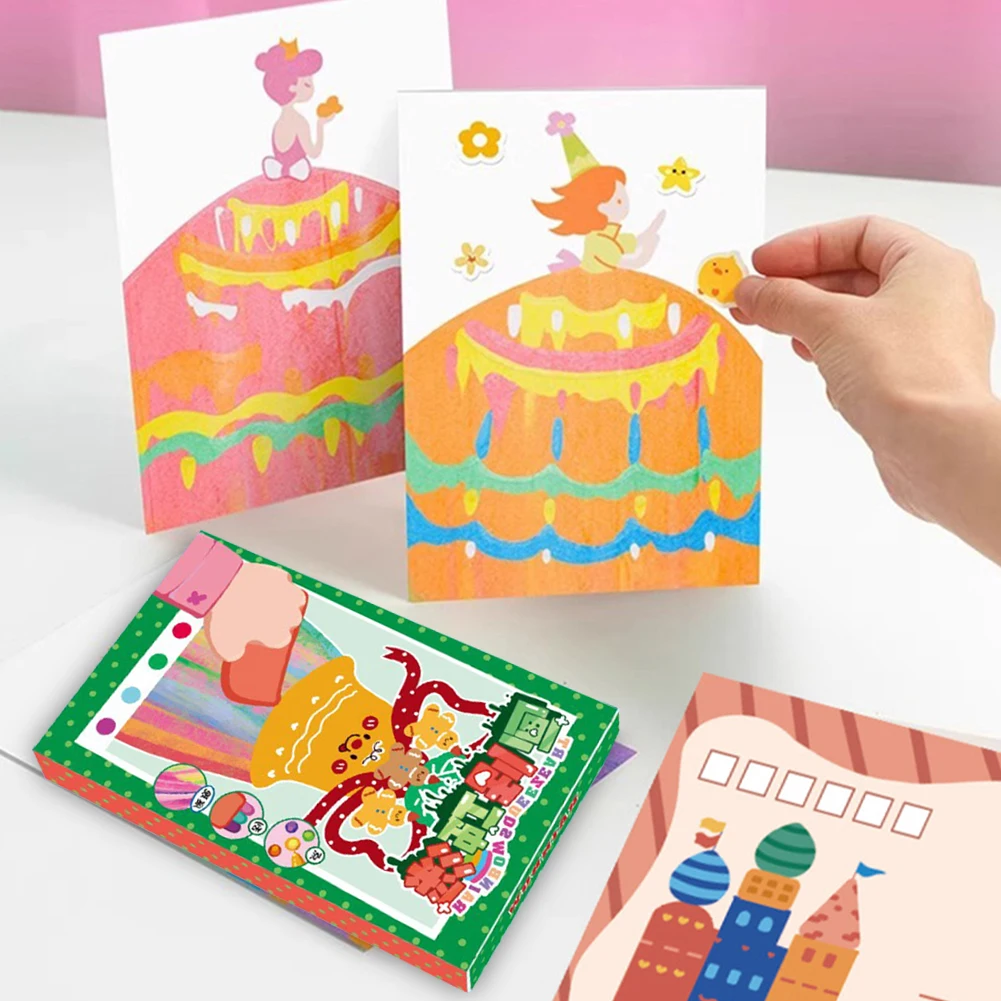 Lukisan Scratch Art Pelangi, Buku Seni Scratch Pelangi Kreatif, Set Kertas Scratch Pelangi untuk Kerajinan Seni