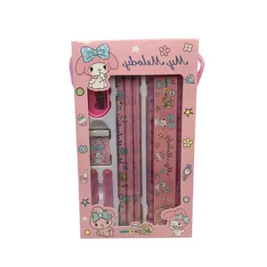 SANRIO STIPERY SET für Kinder, Radierbleistift, Herrscher, meine Melodie Kuromi Cinnamoroll, Malerei, Grundschule, Schülergeschenk, Kawaii 7 Hauptverkaufsmitglied meine Melodie - №8