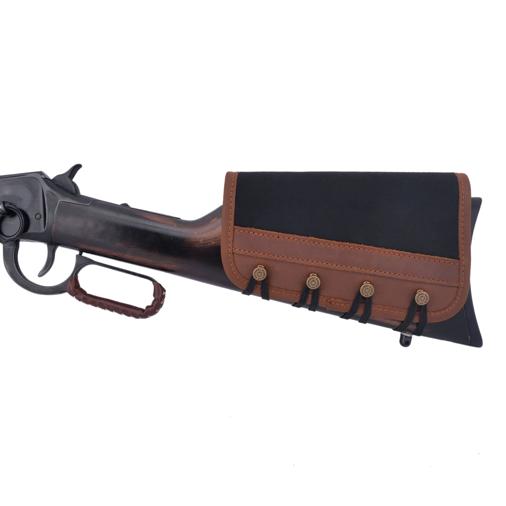 Leather Rifle Gun Buttstock Cover, Non-Slip Cheek Rest Pad with 3 Pieces EVA Foam Cheek pad