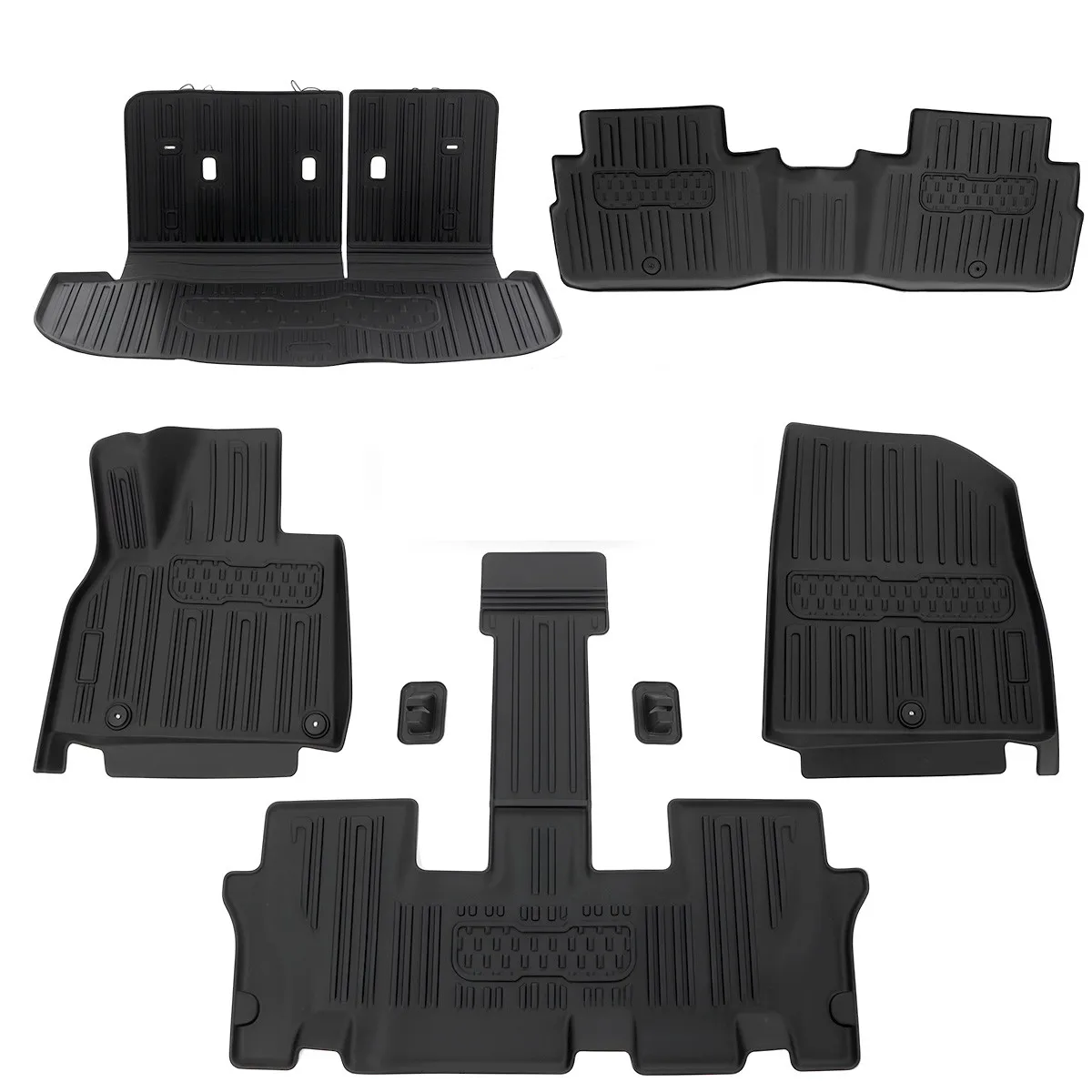 

5PCS/SET For Kia Telluride 2020-2025 7/8 Passenger Seater Car Floor Mats Cargo Liner TPE Material All Weather Protection