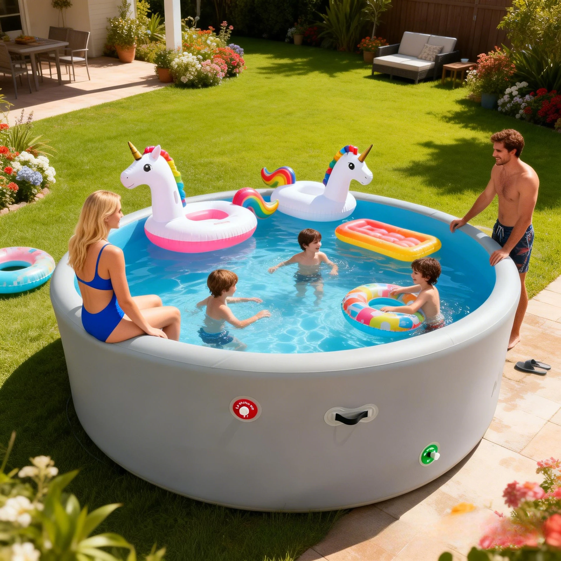 

Swimming Pool Inflatable Pool Inflatable Factory PVC Double Layer Round Durable Thickened Portable Folding