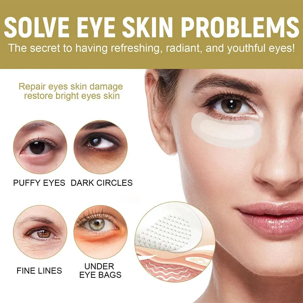 Hyaluronic Acid Microneedle Eye Patches 0.2mm Microneedle Anti Wrinkle For Dark Circles Moisturizing Under Eye Gel Pads
