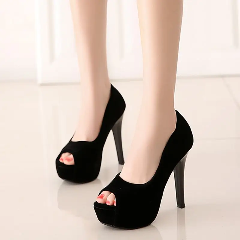 REAVE CAT Luxury Sexy Women Sandals Peep Toe Stiletto 12cm Platform 4cm Slip On Bling Fashion Dating Shoes Large Size 46 47 48 image 3