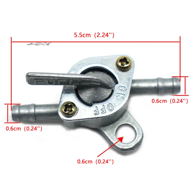 صنبور وقود بيتكوك مضمن 6 مم عالمي لدراجة نارية رباعية العشب - صنبور بنزين مع وظيفة الصمام التشغيل والإيقاف