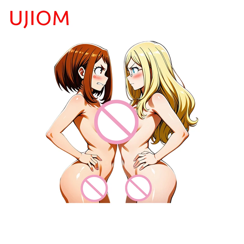 UJIOM Femboy-pegatina de pared Sexy Angry Ochako Uraraka, pegatina de imagen de colisión de pechos interesantes para niñas, protector solar, decoración para sala de estar