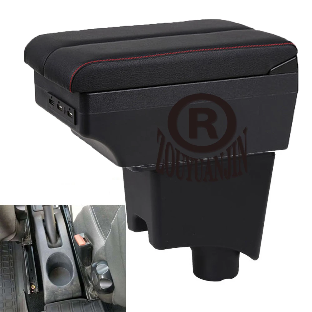 Renault Sandero Stepway Logan Armrest Box Elbow Rest Center Console Storage with Phone Charging USB Interface Cup Holder