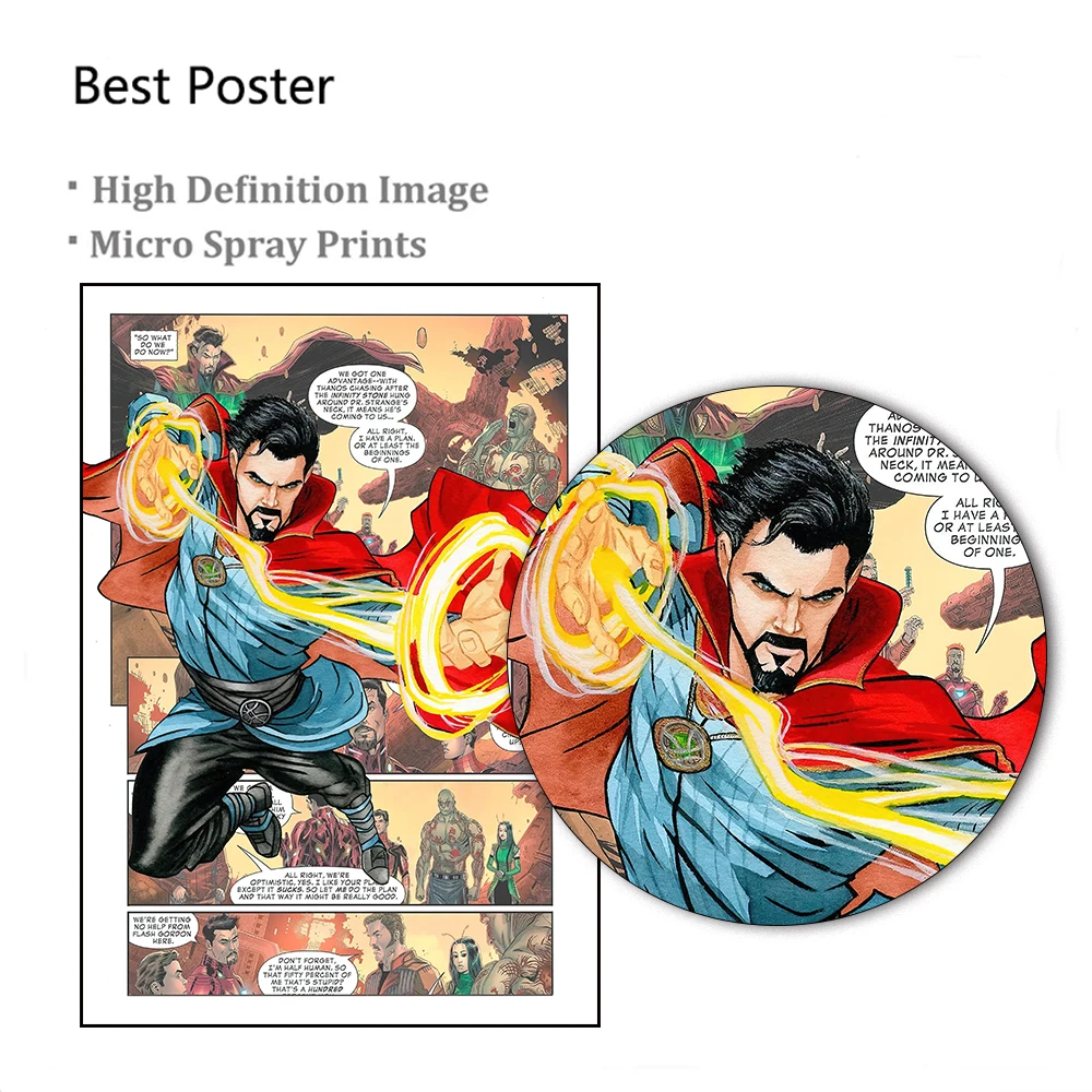 MINISO Marvel Spider Man Iron Man Hulk Thor Anime Cartoon Character Wall Art Poster Home Room Decoration Canvas Painting Prints