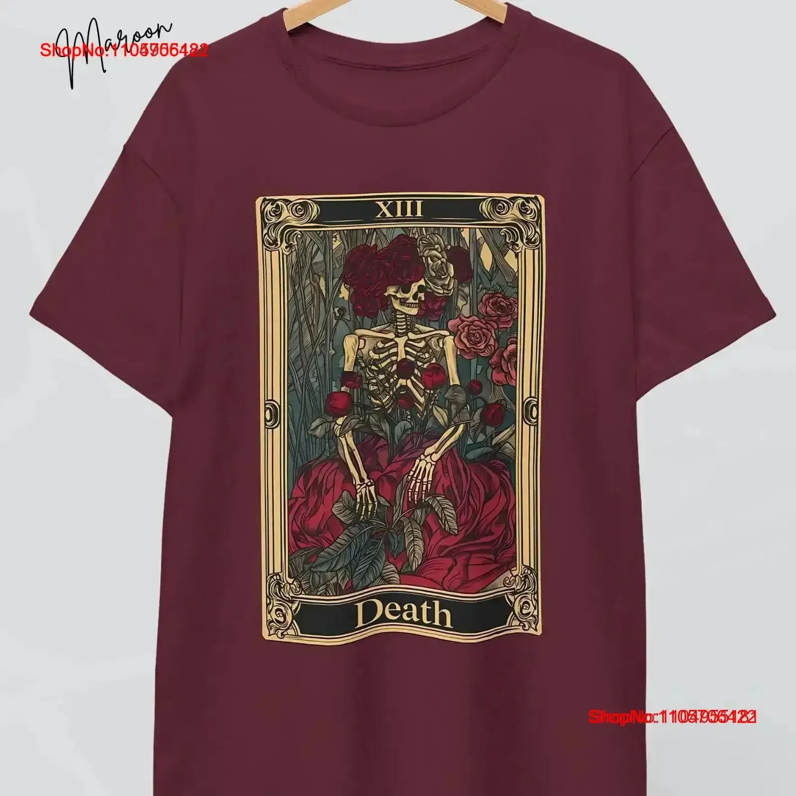 Tarot Death Card Cotton T Shirt XIII Major Arcana Spiritual Transformation for Lover vintage Washed Top Everyday Wear vintage
