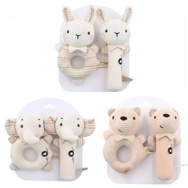 Juguete de peluche de campana de mano para bebé, Educación Temprana, animal, círculo, muñeca, juguete cómodo para bebé