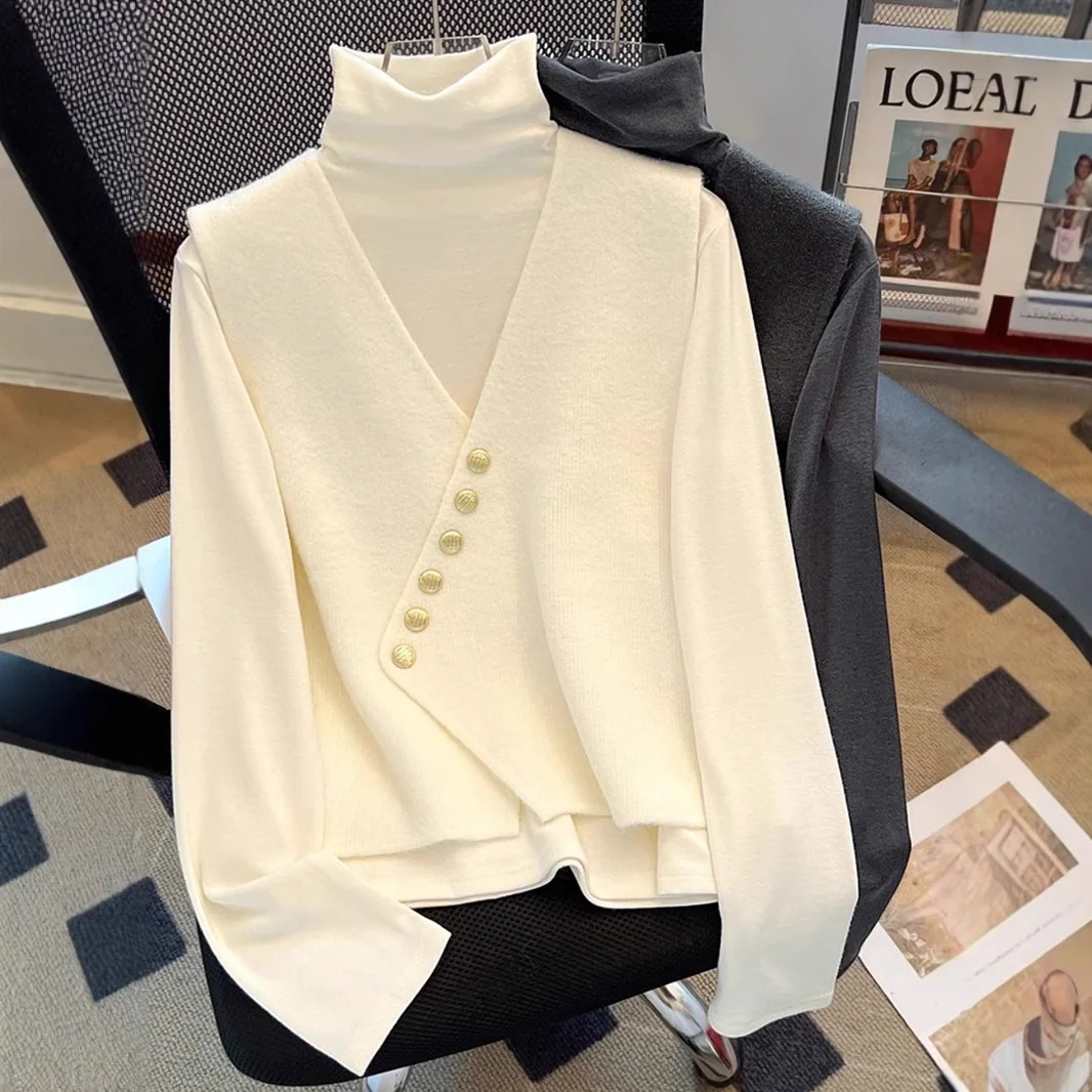 

Button For Women 2026 Spring And Autumn Large Size High-End Stylish Loose Slimming