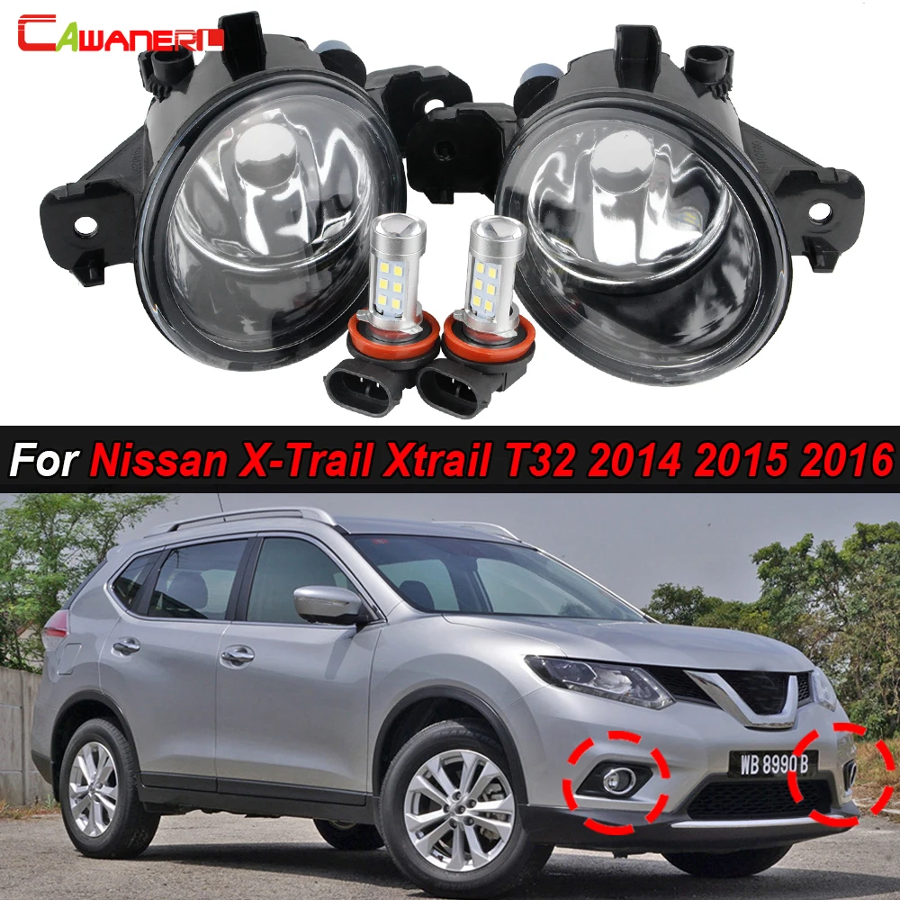 2 Pieces Car Driver and Passenger Fog Light with H11 Halogen LED Bulb Assembly 12V For Nissan X-Trail Xtrail T32 2014 2015 2016