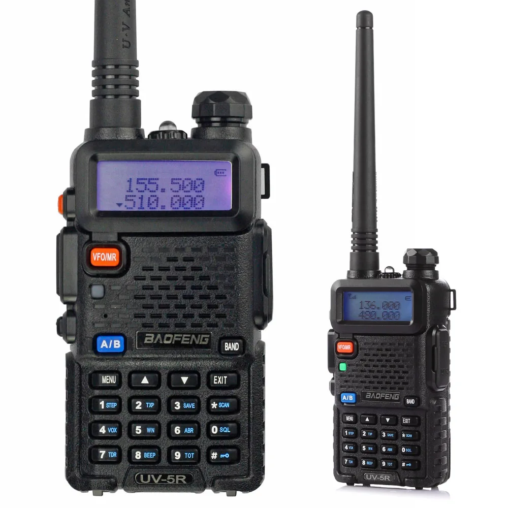 Baofeng-ハンドヘルドラジオ,オリジナルのデュアルバンド,UV-5R-144 MHz,148/420 mAhリチウムイオンバッテリー,黒