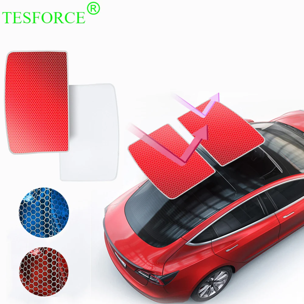 

For Tesla Model 3/Y 2021-2024 Sunroof Sunshades Ice Cloth Buckle Sun Pare Front Rear Skylight Sun Visor Honeycomb Glass Sunshade