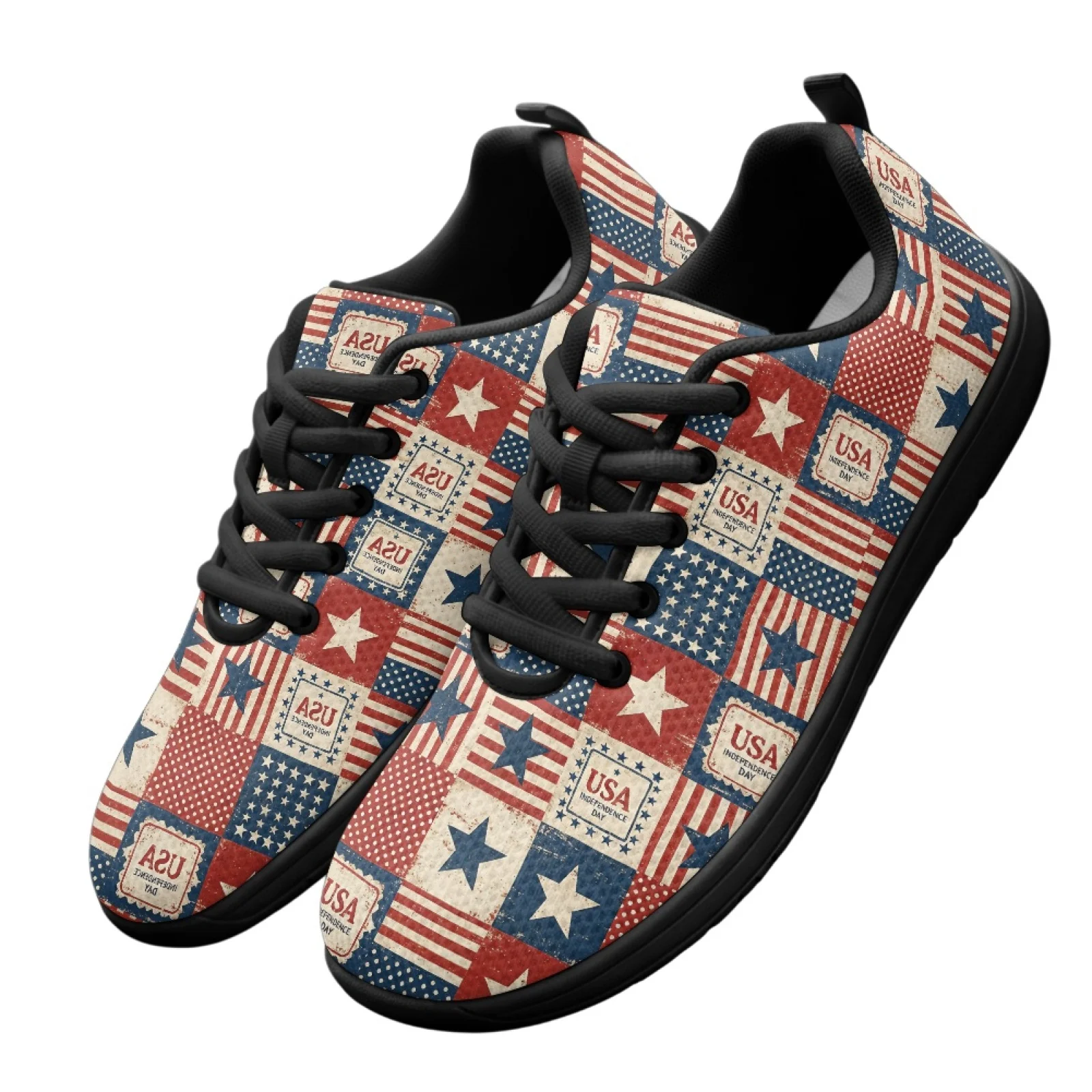 PENSTROLL USA Flag Print Quick Dry Barefoot Shoes for Men Mesh & EVA Walking Shoes Men Extra Wide Shoes