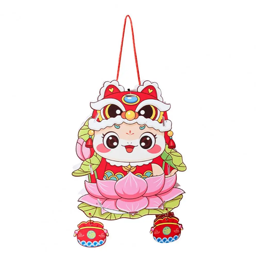 Chinese New Year Lantern DIY Cartoon Snake Lantern Kit Battery-Powered Handheld Spring Festival Lantern for Kids Holiday Decor